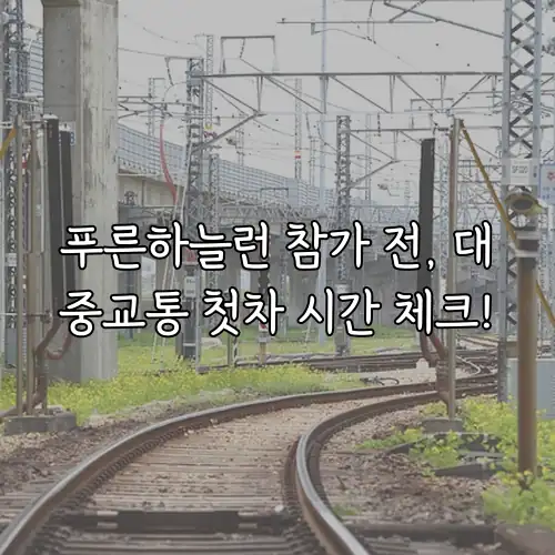 푸른하늘런 참가 전, 대중교통 첫차 시간 체크!