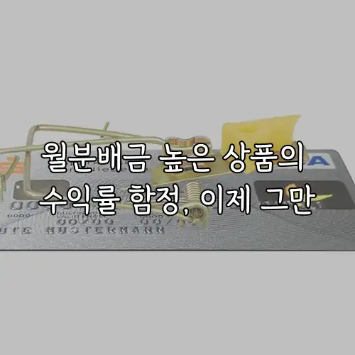 월분배금 높은 상품의 수익률 함정, 이제 그만