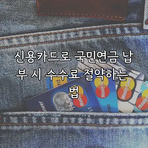신용카드로 국민연금 납부 시 수수료 절약하는 법