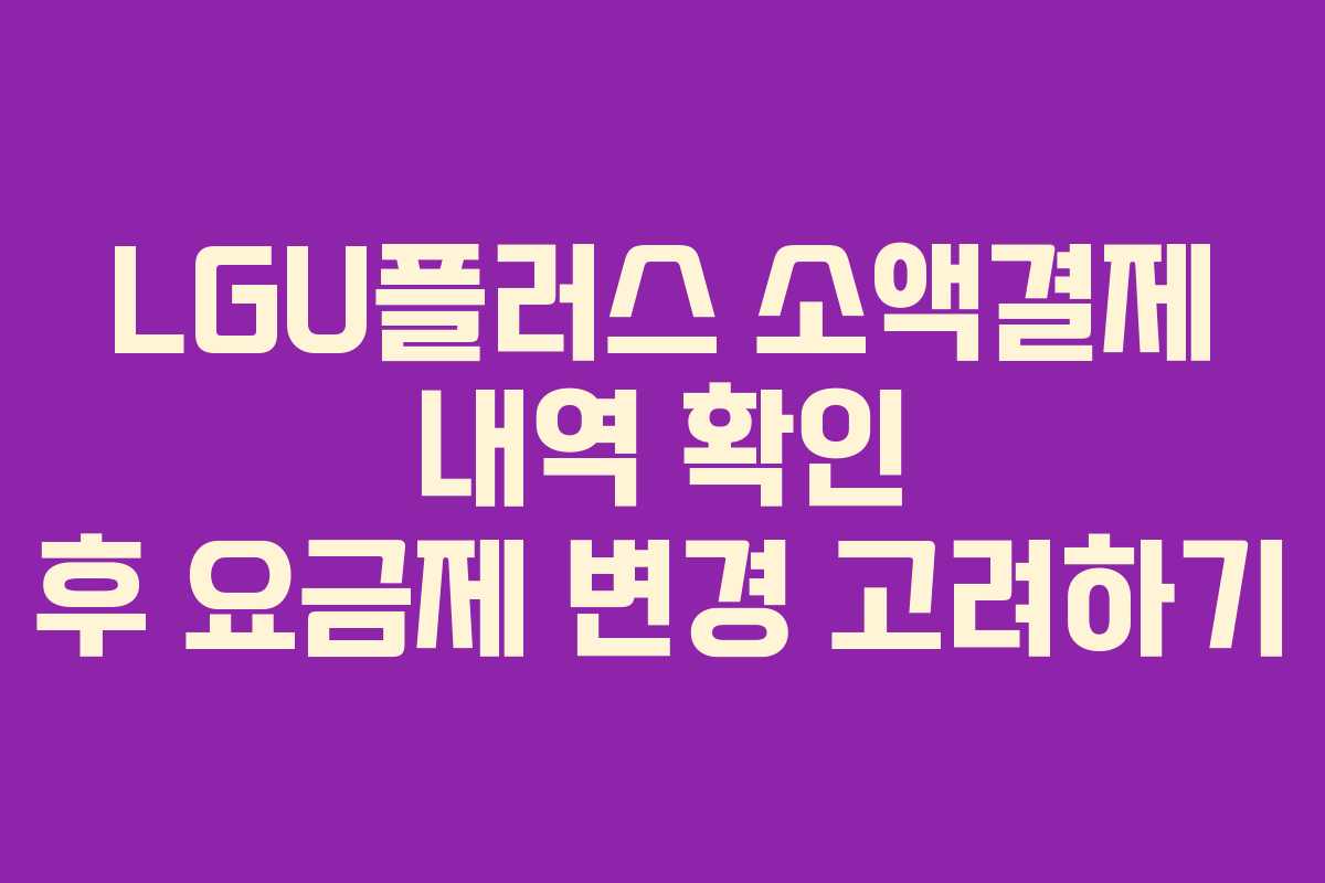 LGU플러스-소액결제-내역-확인-후-요금제-변경-고려하기