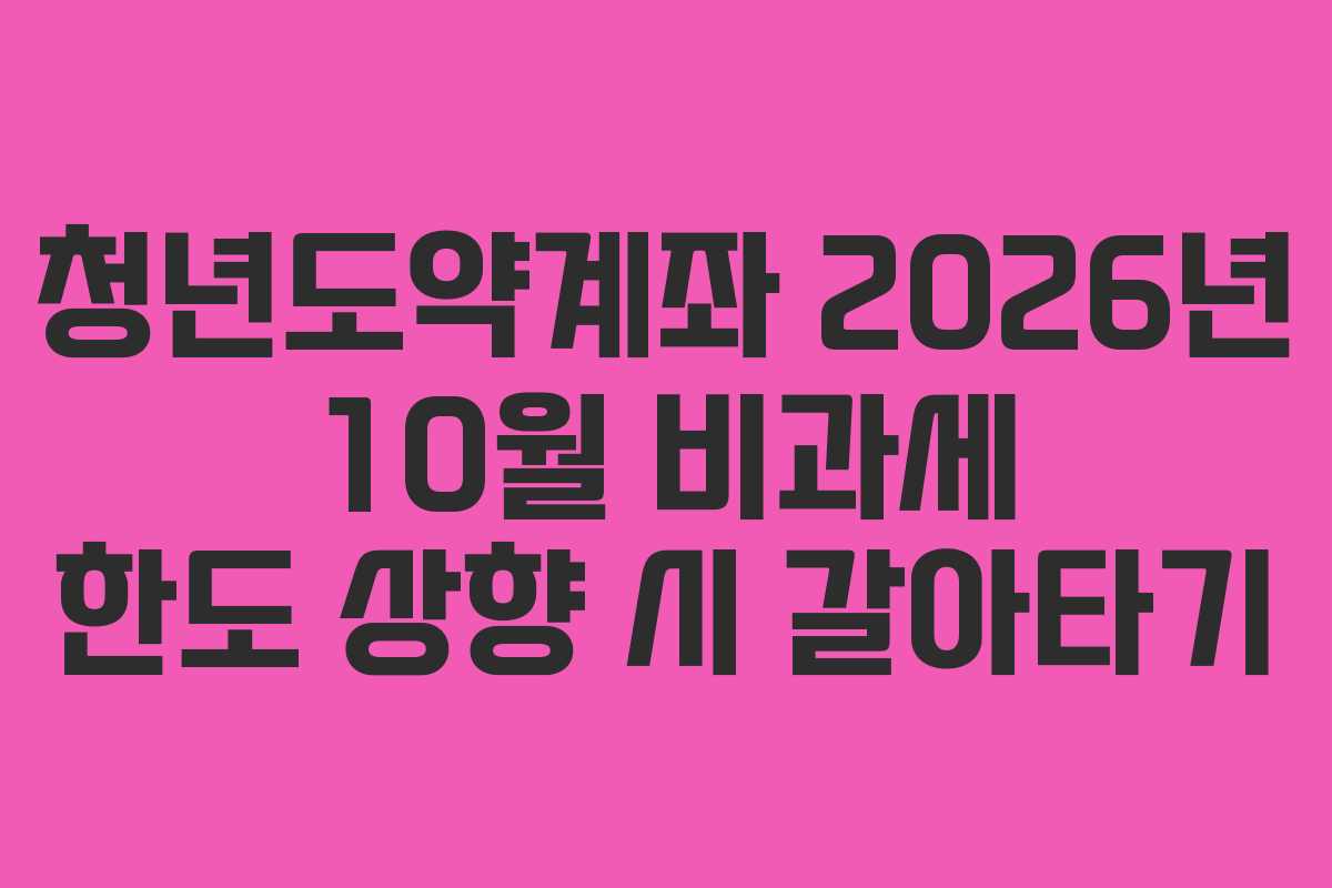 청년도약계좌-2026년-10월-비과세-한도-상향-시-갈아타기