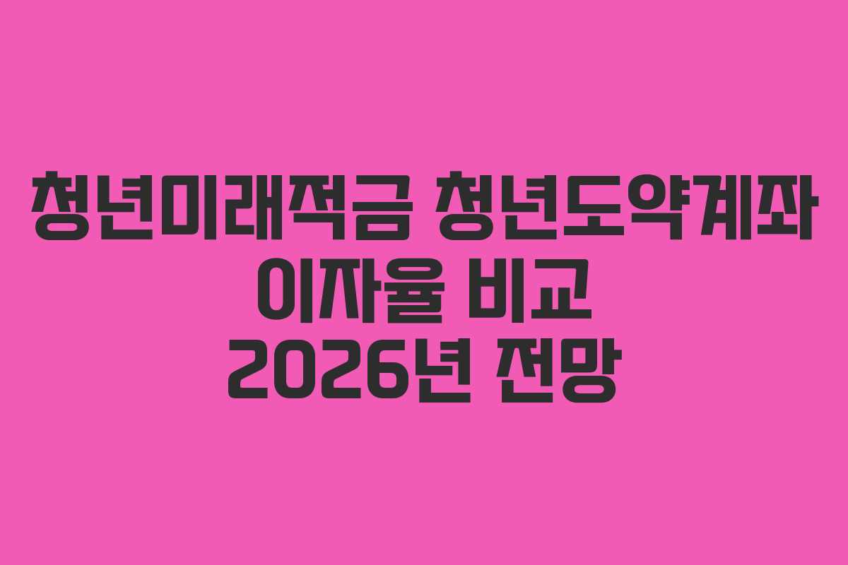 청년미래적금-청년도약계좌-이자율-비교-2026년-전망